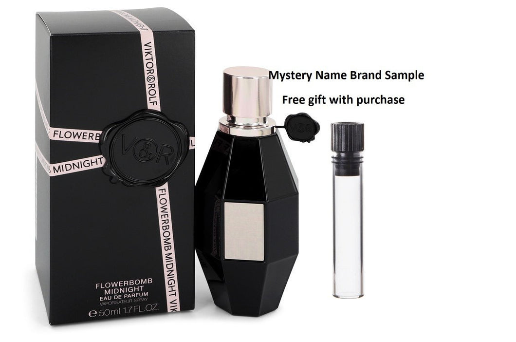 Flowerbomb Midnight by Viktor & Rolf Eau De Parfum Spray 1.7 oz And a Mystery Name brand sample vile
