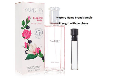 English Rose Yardley by Yardley London Eau De Toilette Spray 4.2 oz And a Mystery Name brand sample vile