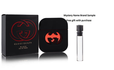 Gucci Guilty Black by Gucci Eau De Toilette Spray 1.7 oz And a Mystery Name brand sample vile