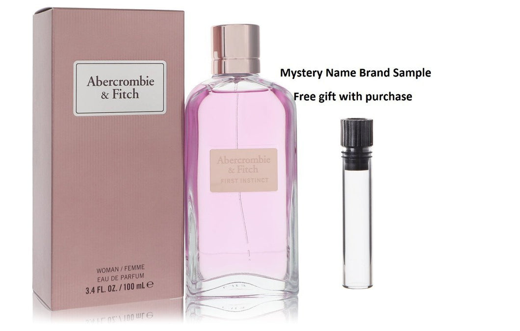 First Instinct by Abercrombie & Fitch Eau De Parfum Spray 3.4 oz And a Mystery Name brand sample vile