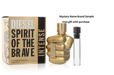 Spirit of the Brave Intense by Diesel Eau De Parfum Spray 2.5 oz And a Mystery Name brand sample vile