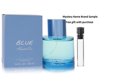 Kenneth Cole Blue by Kenneth Cole Eau De Toilette Spray 3.4 oz And a Mystery Name brand sample vile