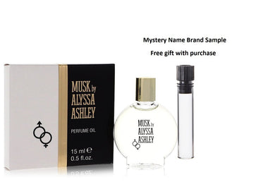 Alyssa Ashley Musk by Houbigant Perfumed Oil .5 oz And a Mystery Name brand sample vile