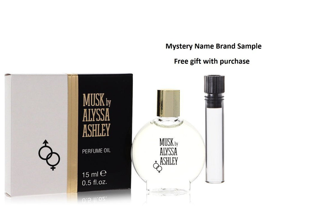 Alyssa Ashley Musk by Houbigant Perfumed Oil .5 oz And a Mystery Name brand sample vile