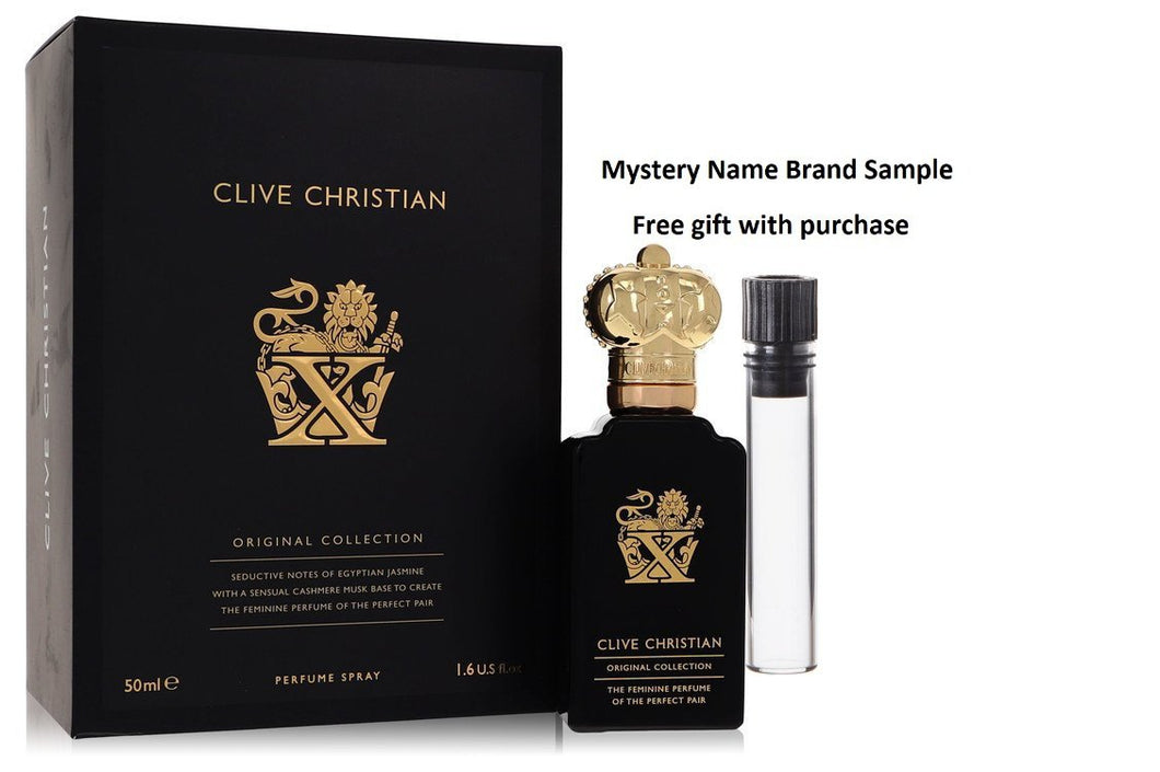 Clive Christian X by Clive Christian Pure Parfum Spray (New Packaging) 1.6 oz And a Mystery Name brand sample vile