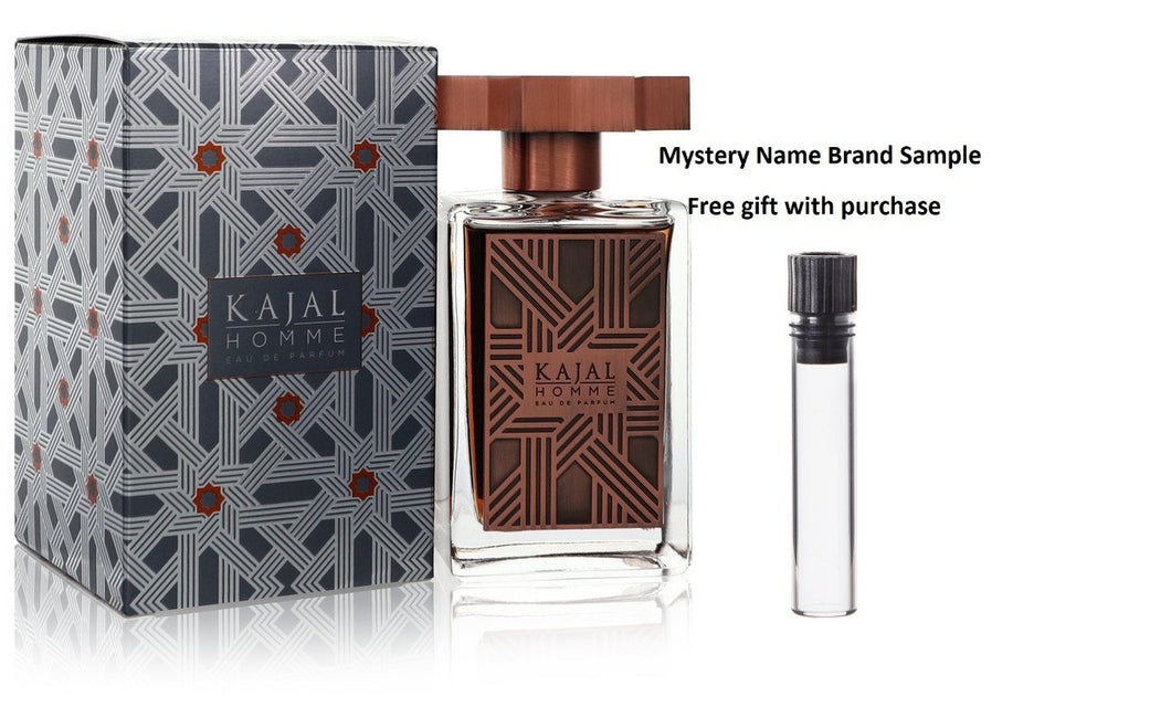 Kajal Homme by Kajal Eau De Parfum Spray 3.4 oz And a Mystery Name brand sample vile