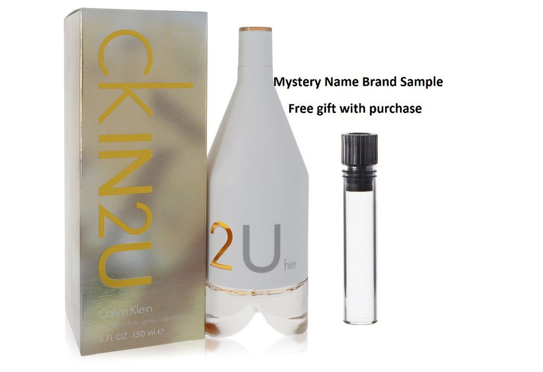 CK In 2U by Calvin Klein Eau De Toilette Spray 5 oz And a Mystery Name brand sample vile