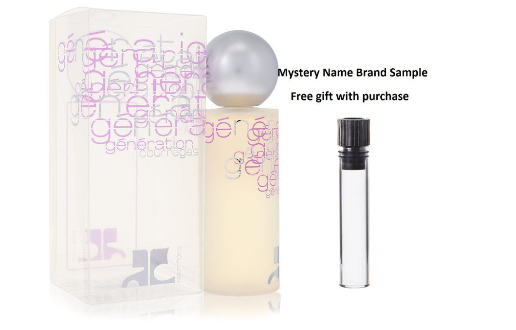 Courreges Generation by Courreges Eau De Toilette Spray 3.4 oz And a Mystery Name brand sample vile