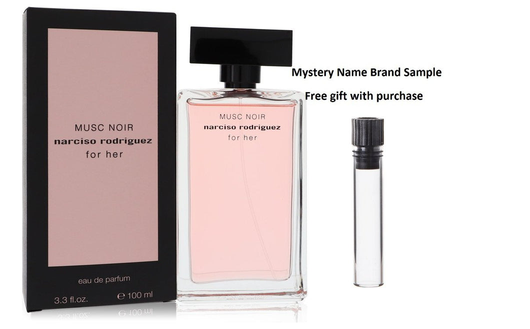Narciso Rodriguez Musc Noir by Narciso Rodriguez Eau De Parfum Spray 3.3 oz And a Mystery Name brand sample vile