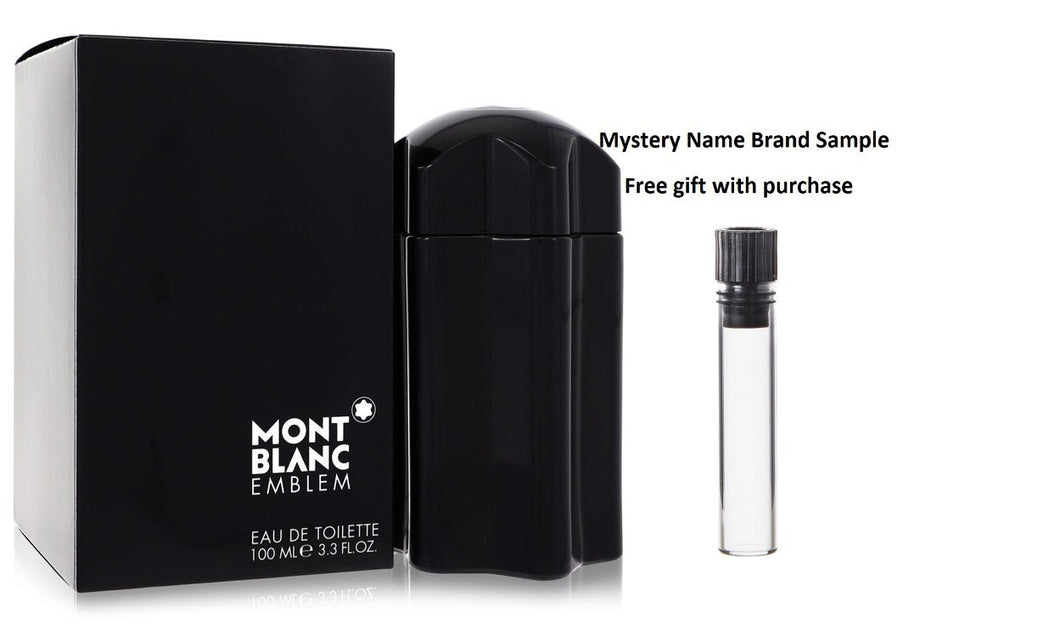 Montblanc Emblem by Mont Blanc Eau De Toilette Spray 3.4 oz And a Mystery Name brand sample vile