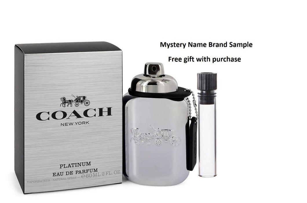 Coach Platinum by Coach Eau De Parfum Spray 2 oz And a Mystery Name brand sample vile