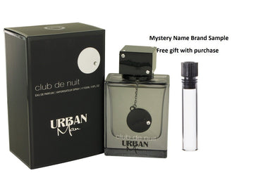 Club De Nuit Urban Man by Armaf Eau De Parfum Spray 3.4 oz And a Mystery Name brand sample vile