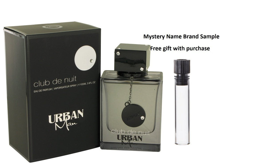 Club De Nuit Urban Man by Armaf Eau De Parfum Spray 3.4 oz And a Mystery Name brand sample vile
