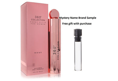 Perry Ellis 360 Collection Rose by Perry Ellis Eau De Parfum Spray 3.4 oz And a Mystery Name brand sample vile