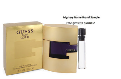 Guess Gold by Guess Eau De Toilette Spray 2.5 oz  And a Mystery Name brand sample vile