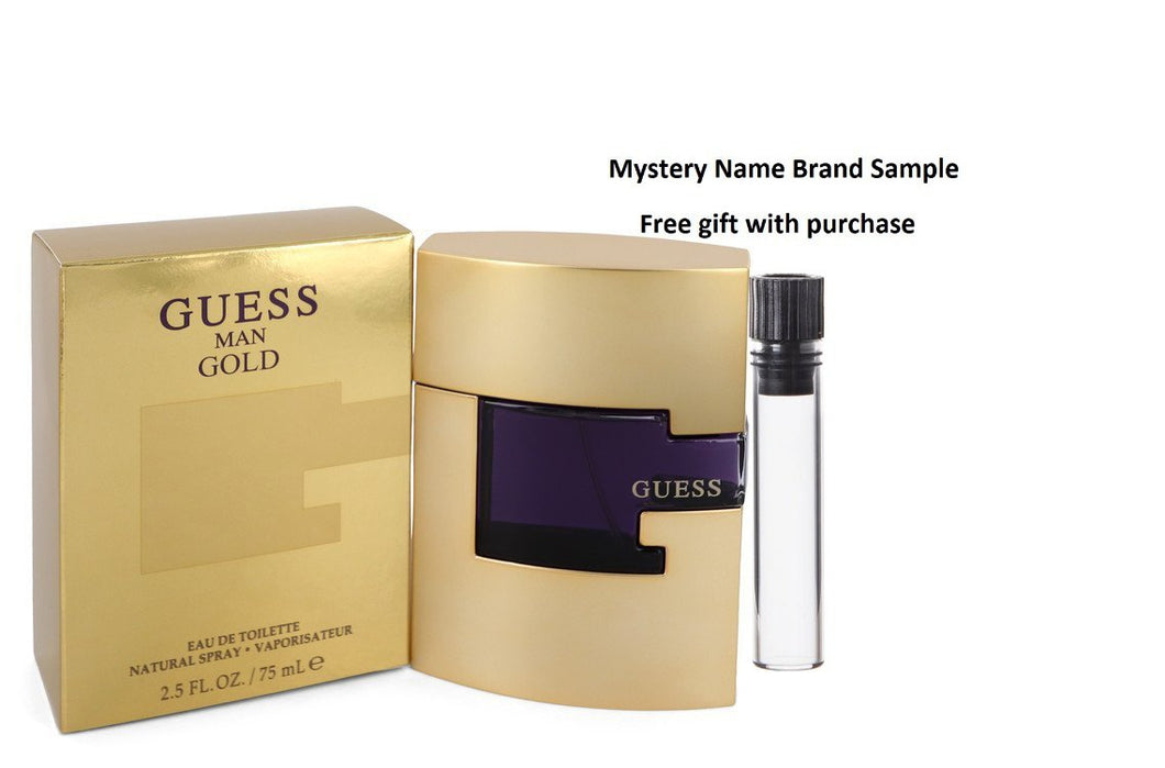 Guess Gold by Guess Eau De Toilette Spray 2.5 oz  And a Mystery Name brand sample vile