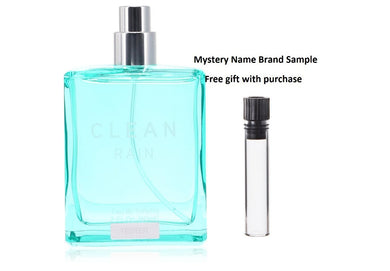 Clean Rain by Clean Eau De Toilette Spray (Tester) 2 oz And a Mystery Name brand sample vile