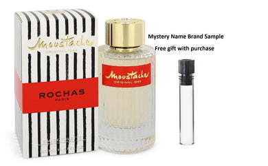 MOUSTACHE by Rochas Eau De Toilette Spray 4.1 oz And a Mystery Name brand sample vile