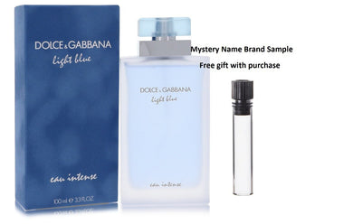 Light Blue Eau Intense by Dolce & Gabbana Eau De Parfum Spray 3.3 oz And a Mystery Name brand sample vile