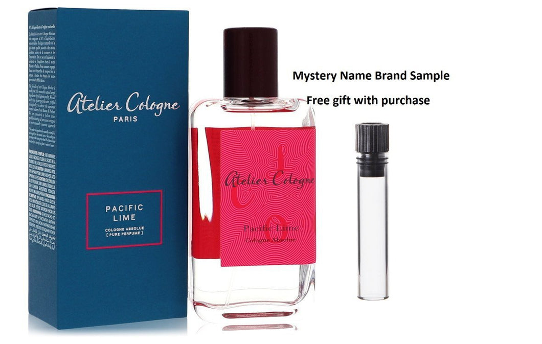 Pacific Lime by Atelier Cologne Pure Perfume Spray (Unisex) 3.3 oz And a Mystery Name brand sample vile