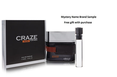 Armaf Craze Noir by Armaf Eau De Parfum Spray 3.4 oz And a Mystery Name brand sample vile