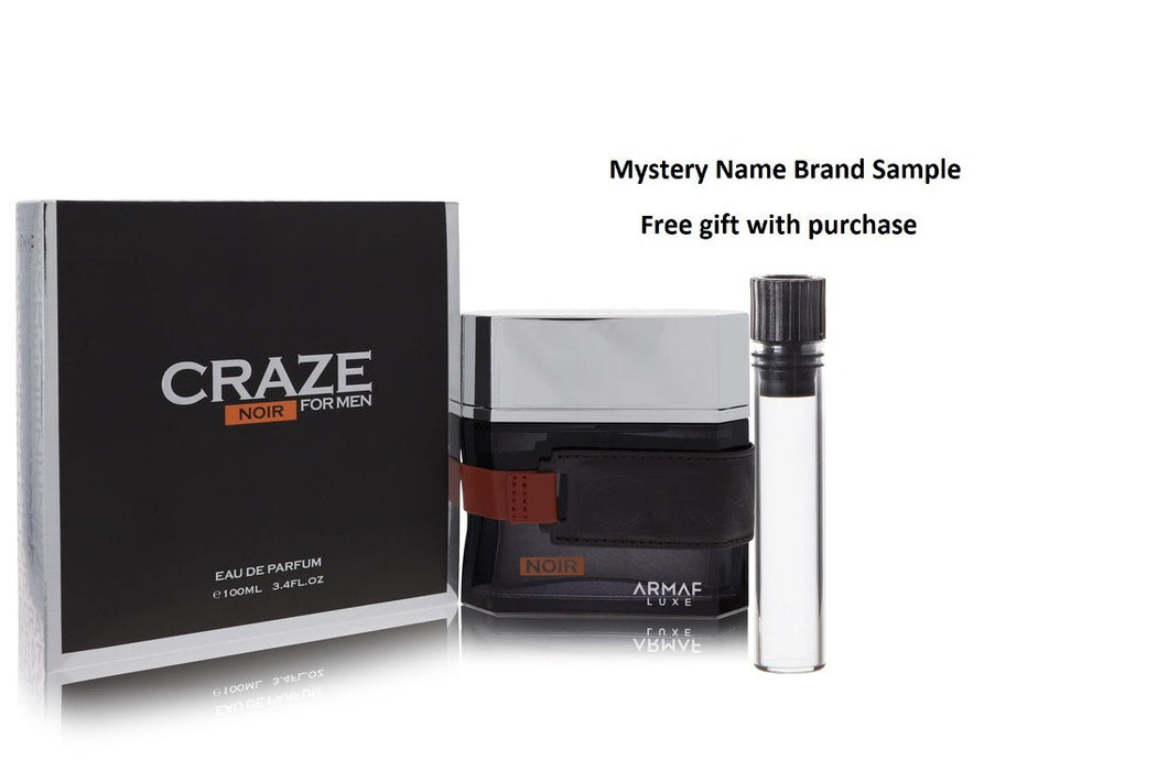 Armaf Craze Noir by Armaf Eau De Parfum Spray 3.4 oz And a Mystery Name brand sample vile