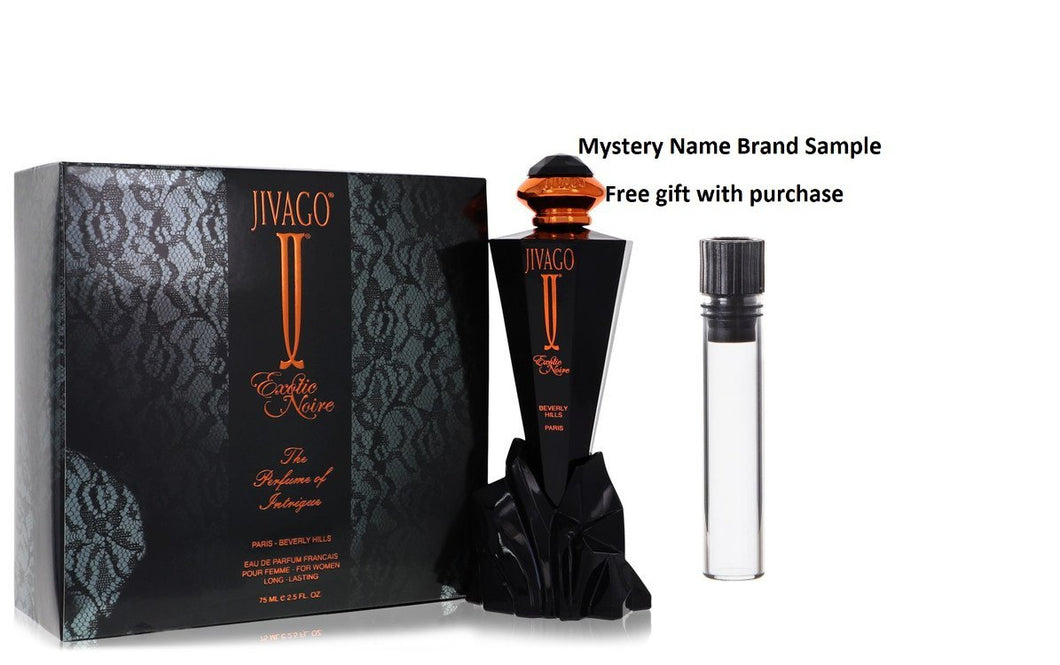 Jivago Exotic Noire by Ilana Jivago Eau De Parfum Spray 2.5 oz And a Mystery Name brand sample vile