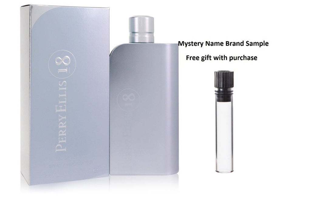 Perry Ellis 18 by Perry Ellis Eau De Toilette Spray 3.4 oz And a Mystery Name brand sample vile