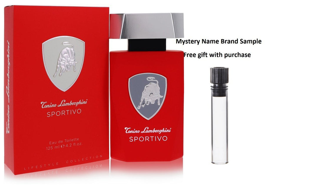 Lamborghini Sportivo by Tonino Lamborghini Eau De Toilette Spray 4.2 oz And a Mystery Name brand sample vile