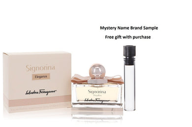 Signorina Eleganza by Salvatore Ferragamo Eau De Parfum Spray 1.7 oz And a Mystery Name brand sample vile