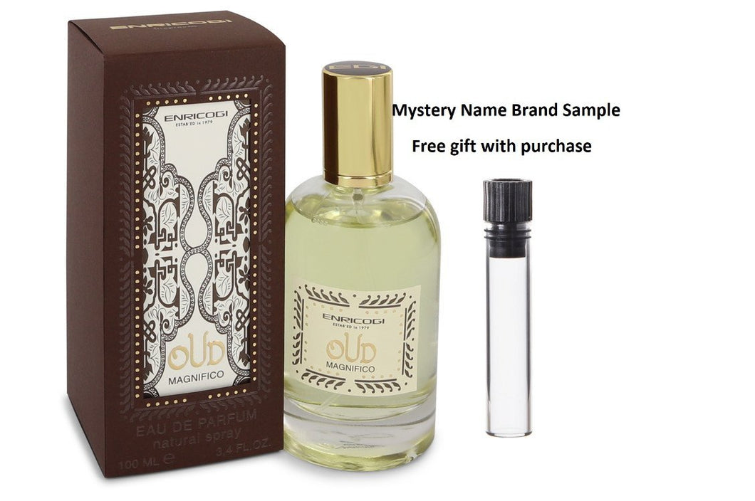 Enrico Gi Oud Magnifico by Enrico Gi Eau De Parfum Spray (Unisex) 3.4 oz And a Mystery Name brand sample vile