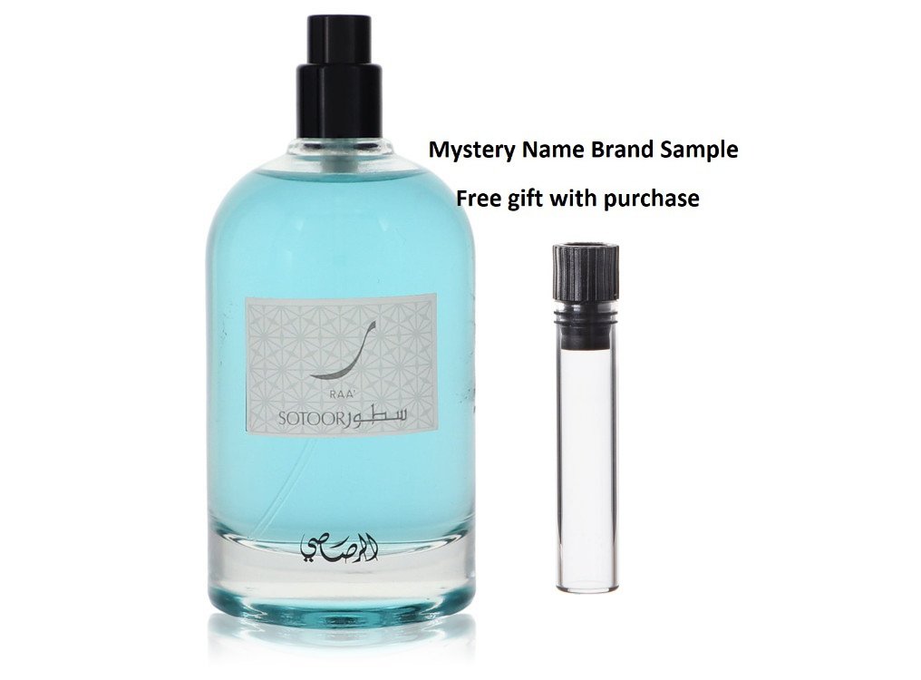 Sotoor RAA by Rasasi Eau De Parfum Spray (Tester) 3.33 oz And a Mystery Name brand sample vile