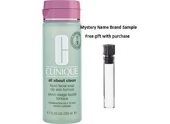 CLINIQUE by Clinique Liquid Facial Soap Oily Skin Formula  --200ml/6.7oz for WOMEN And a Mystery Name brand sample vile