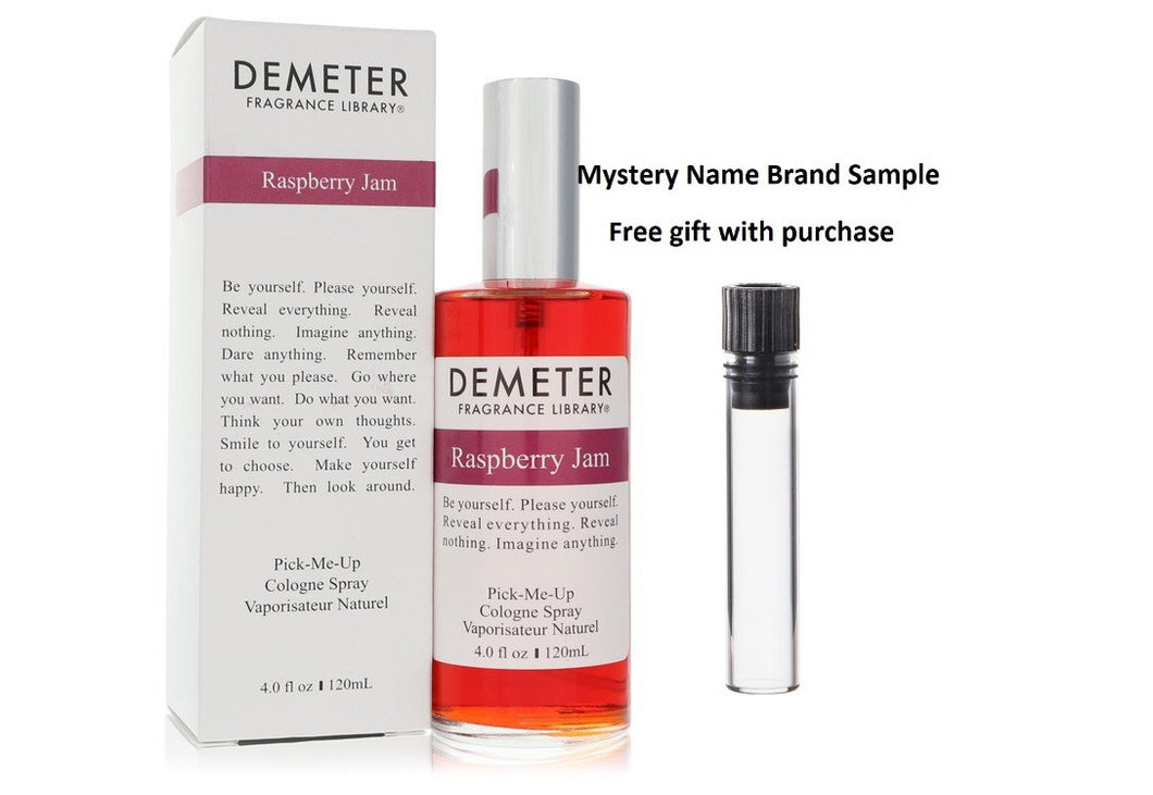 Demeter Raspberry Jam by Demeter Cologne Spray (Unisex) 4 oz And a Mystery Name brand sample vile