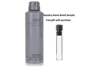 perry ellis 360 by Perry Ellis Body Spray 6.8 oz And a Mystery Name brand sample vile