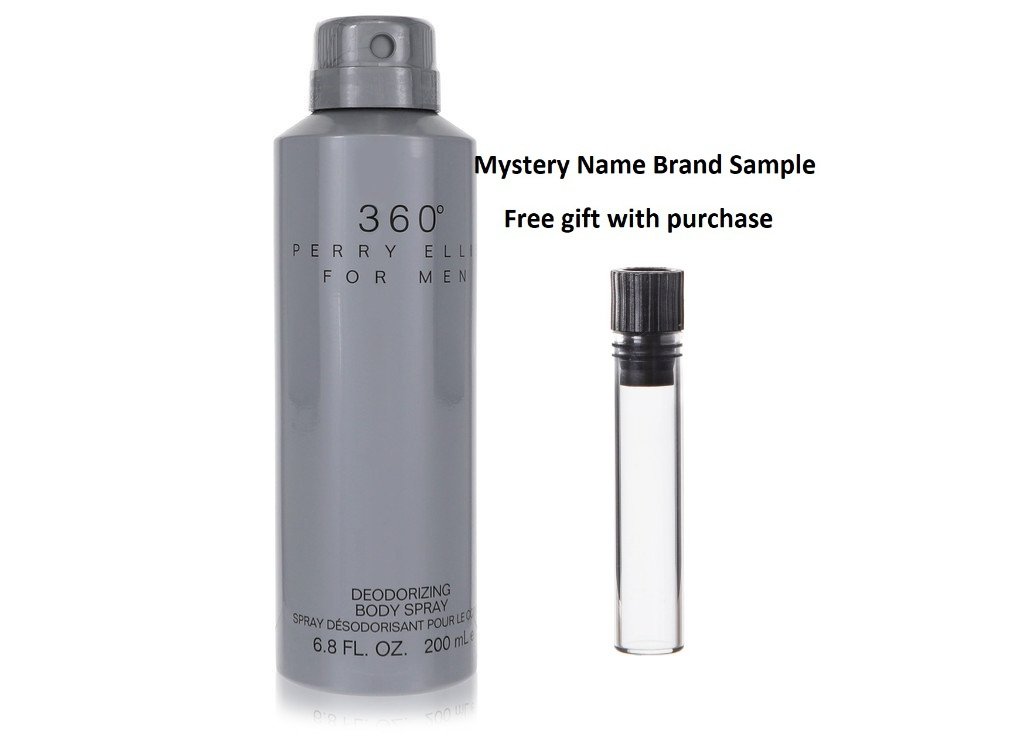 perry ellis 360 by Perry Ellis Body Spray 6.8 oz And a Mystery Name brand sample vile