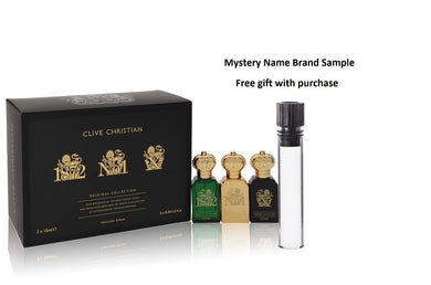 Clive Christian X by Clive Christian Gift Set -- Travel Set Includes Clive Christian 1872 Feminine, Clive Christian No 1 Feminine, Clive Christian X Feminine all in .34 oz Pure Perfume Sprays And a Mystery Name brand sample vile