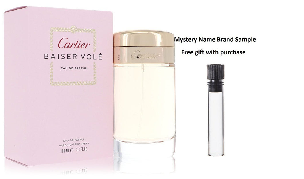 Baiser Vole by Cartier Eau De Parfum Spray 3.4 oz And a Mystery Name brand sample vile