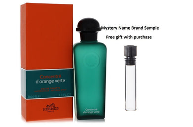 EAU D'ORANGE VERTE by Hermes Eau De Toilette Spray Concentre (Unisex) 3.4 oz And a Mystery Name brand sample vile