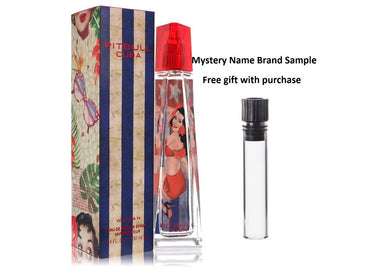 Pitbull Cuba by Pitbull Eau De Parfum Spray 3.4 oz And a Mystery Name brand sample vile