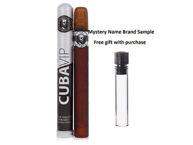 Cuba VIP by Fragluxe Eau De Toilette Spray 1.17 oz And a Mystery Name brand sample vile