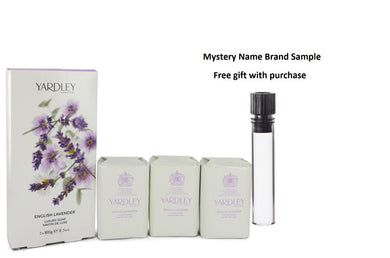 English Lavender by Yardley London 3 x 3.5 oz Soap 3.5 oz And a Mystery Name brand sample vile