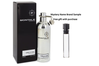 Montale Vanilla Cake by Montale Eau De Parfum Spray (Unisex) 3.4 oz And a Mystery Name brand sample vile