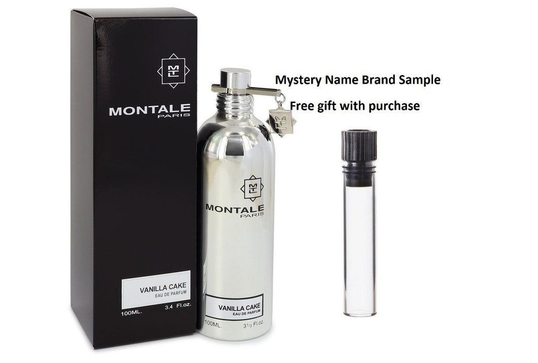 Montale Vanilla Cake by Montale Eau De Parfum Spray (Unisex) 3.4 oz And a Mystery Name brand sample vile