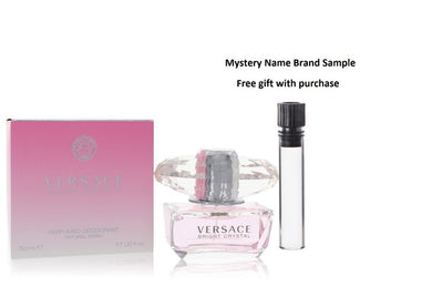 Bright Crystal by Versace Deodorant Spray 1.7 oz And a Mystery Name brand sample vile