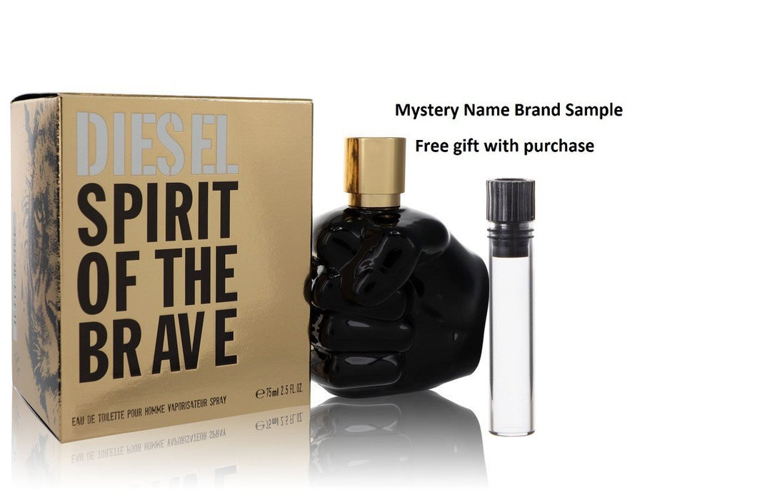 Spirit of the Brave by Diesel Eau De Toilette Spray 2.5 oz And a Mystery Name brand sample vile
