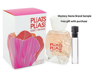 Pleats Please by Issey Miyake Eau De Toilette Spray 1.6 oz And a Mystery Name brand sample vile