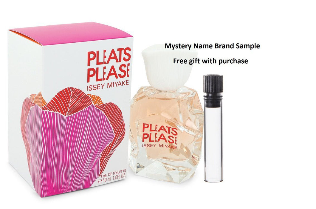 Pleats Please by Issey Miyake Eau De Toilette Spray 1.6 oz And a Mystery Name brand sample vile