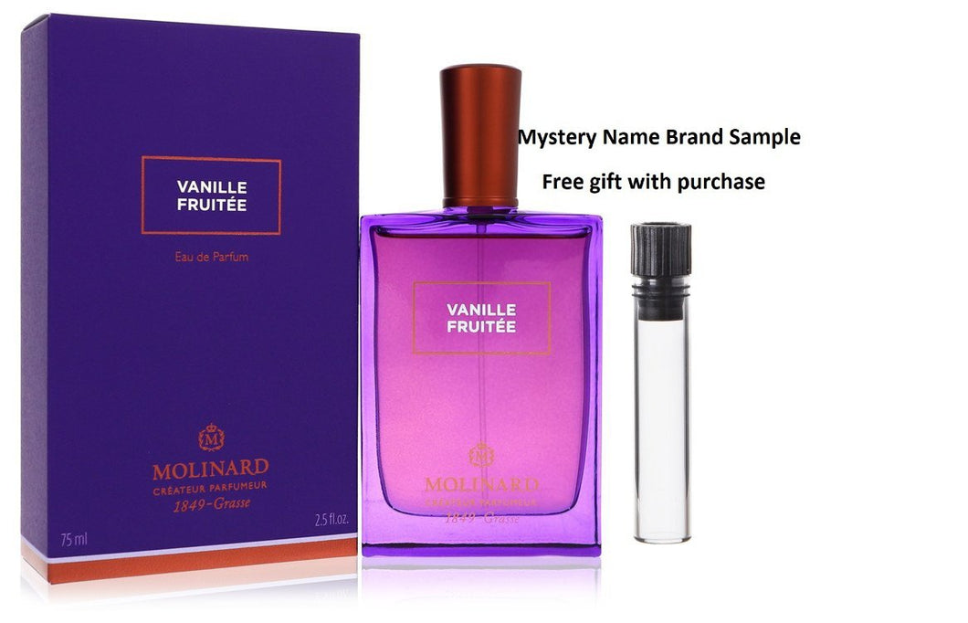 Molinard Vanille Fruitee by Molinard Eau De Parfum Spray (Unisex) 2.5 oz And a Mystery Name brand sample vile