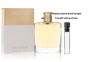 Ralph Lauren Woman by Ralph Lauren Eau De Parfum Spray 3.4 oz And a Mystery Name brand sample vile